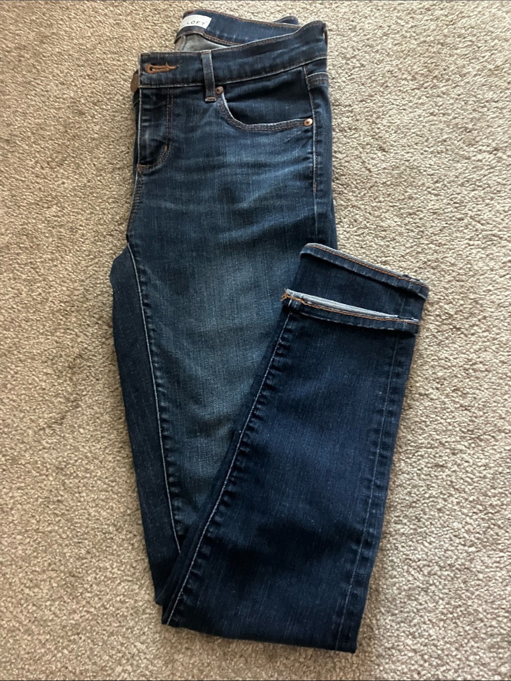 LOFT Dark Blue Modern skinny 2% stretch  denim